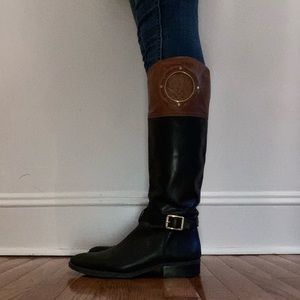 Vince Camuto two tone riding boots